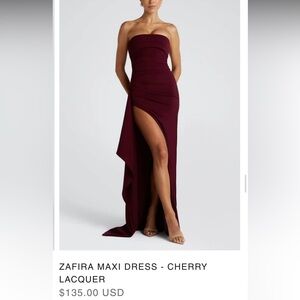 Zafira Strapless Maxi Dress in Cherry Lacquer